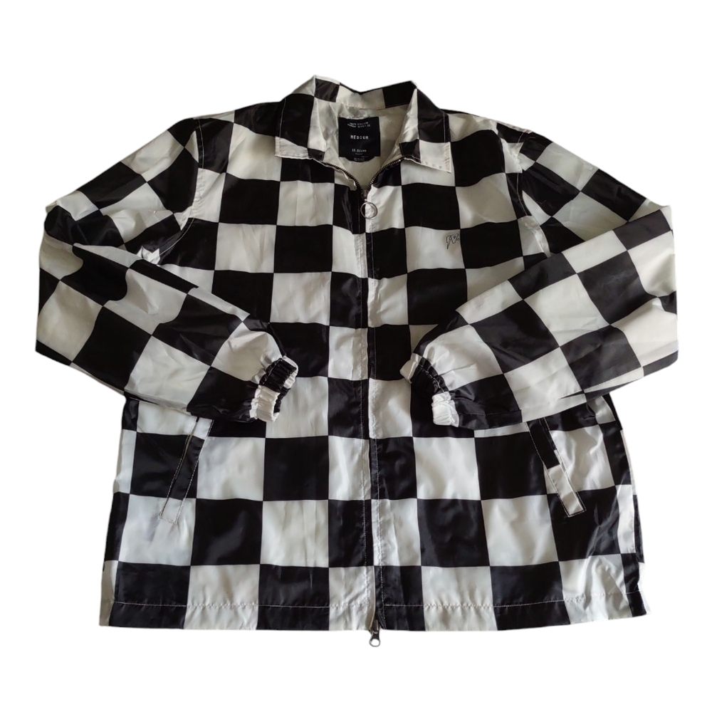 Tenth Division 10. Deep Size Medium Checkered Plaid Windbreaker Jacket